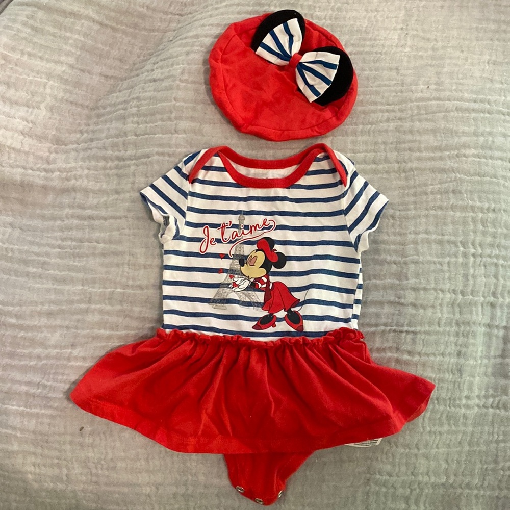 Disney Baby Minnie Mouse French outfit and beret